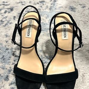 Steve Madden Wafer Black Heels with Ankle Straps